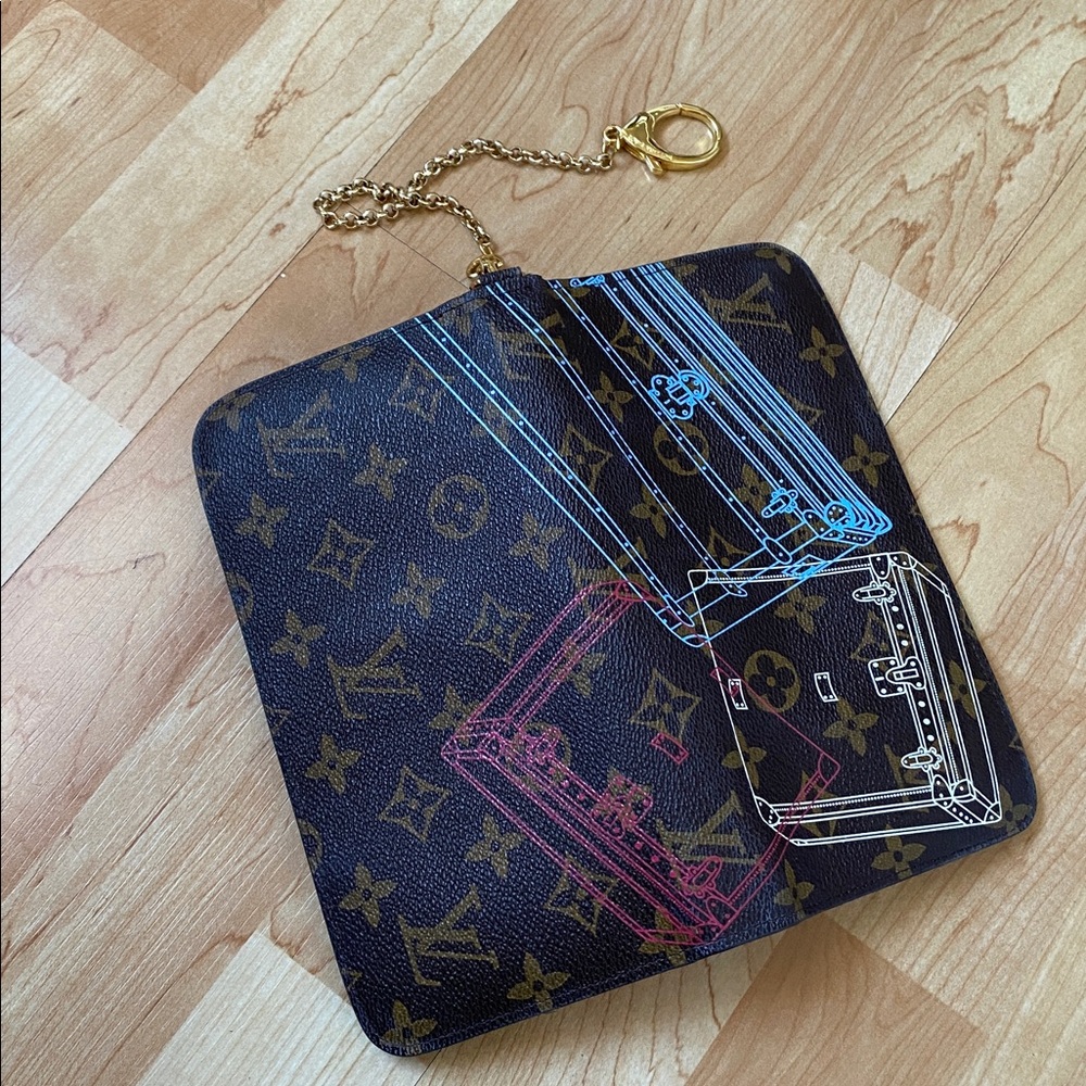 Patterned Canvas Wallet With Chain - image 2